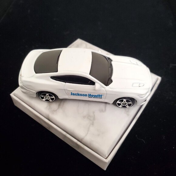 Maisto 2015 Ford Mustang GT Diecast Car White Jackson Hewitt Tax ServeLogo Promo - Picture 1 of 14